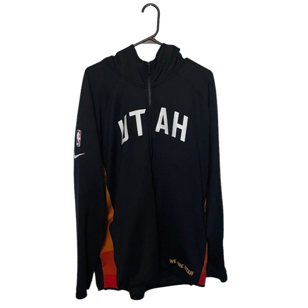 Nike Utah Jazz Hoodie Men XXL Black Dri-FIT Showtime Warm Up On Court Basketball